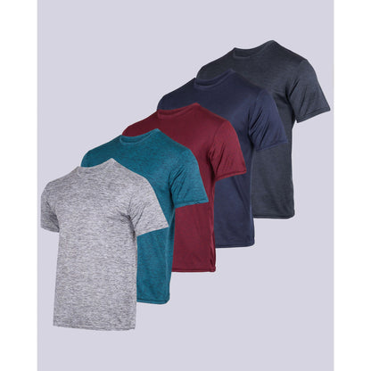 Men's 5-Pack Dry Fit Athletic Performance T-Shirts