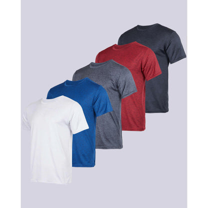 Men's 5-Pack Dry Fit Athletic Performance T-Shirts