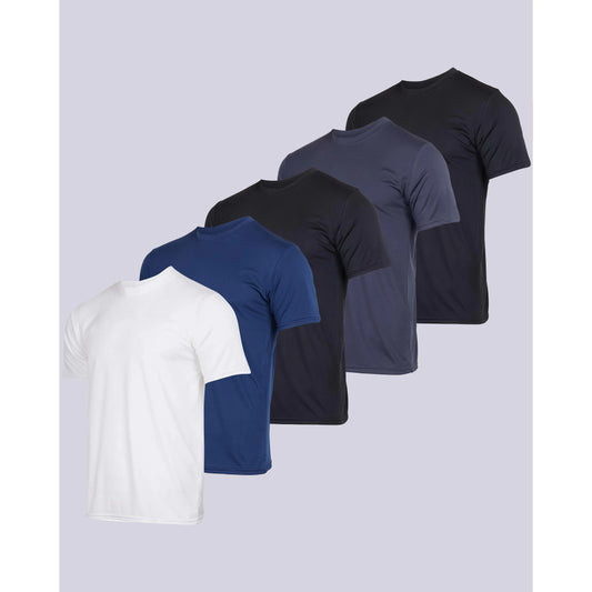Men's 5-Pack Dry Fit Athletic Performance T-Shirts