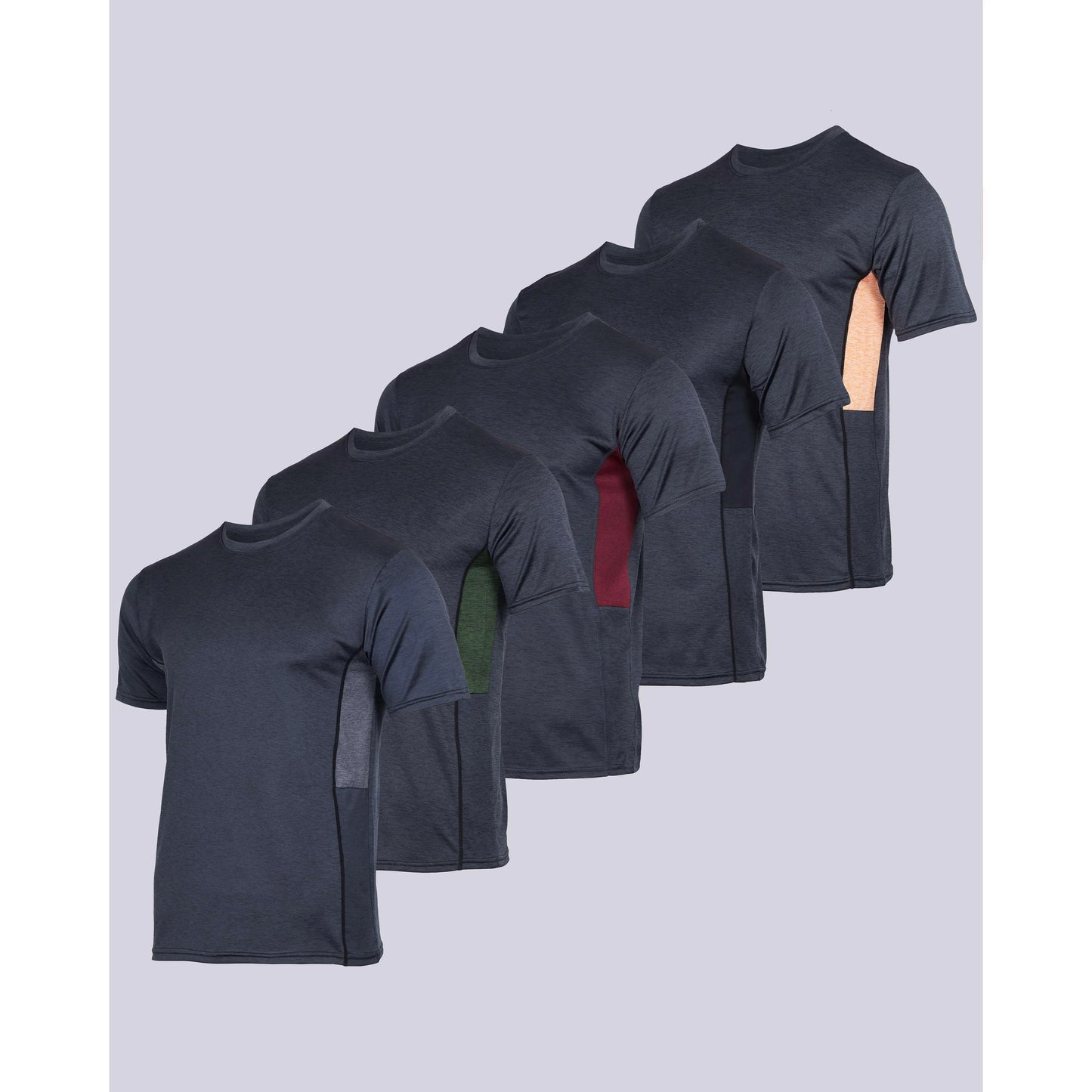 Men's 5-Pack Dry Fit Athletic Performance T-Shirts